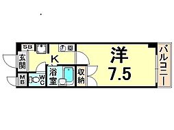 Solo伊丹中央 1Kの間取図画像
