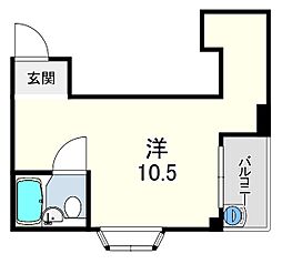 坂本マンション 1Kの間取図画像