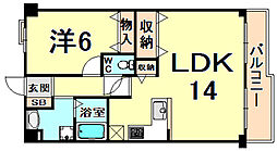 フォレステージュ武庫之荘 1LDKの間取図画像