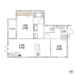 Maison Verite 武庫之荘 2LDKの間取図画像