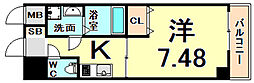 CROUD尼崎 1Kの間取図画像