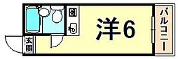 ダイドーメゾン塚口 ワンルームの間取図画像