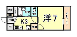 グレイスマンション4番館 1Kの間取図画像
