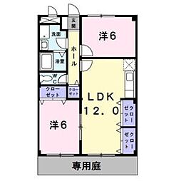 フリーダム常吉 2LDKの間取図画像