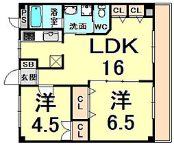 メゾン東野 2LDKの間取図画像