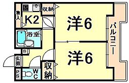 メゾン大和7 2Kの間取図画像