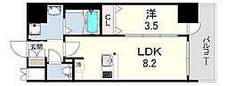 MAXIV尼崎 1LDKの間取図画像