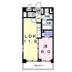 レジス城ノ堀 1LDKの間取図画像