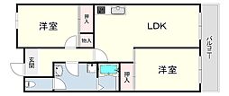 リアライズ武庫之荘 2LDKの間取図画像