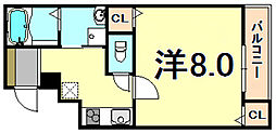 フジパレス塚口本町1番館 1Kの間取図画像