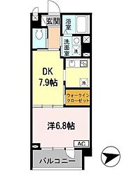 ヴェルドミールマーガレット 1DKの間取図画像