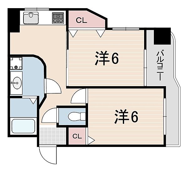 ブリード神戸壱番館 ｜兵庫県神戸市灘区灘北通７丁目(賃貸マンション2DK・4階・40.00㎡)の写真 その2