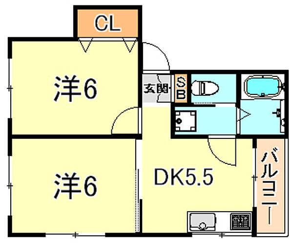 フルール住吉川 ｜兵庫県神戸市東灘区住吉東町１丁目(賃貸マンション2DK・4階・37.00㎡)の写真 その2