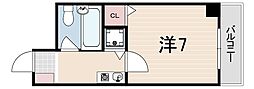 ホーユウコンフォルト新神戸 3階1Kの間取り