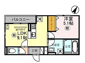 フルール花隈  ｜ 兵庫県神戸市中央区花隈町（賃貸アパート1LDK・2階・36.69㎡） その2