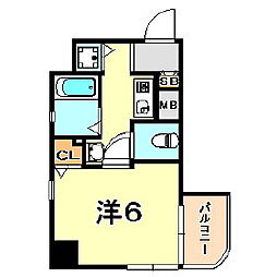 エステムコート神戸・県庁前2 11階1Kの間取り