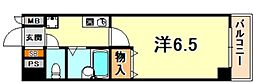 ブルーム神戸三宮 2階1Kの間取り
