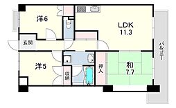 エンゼラート明石 10階3LDKの間取り