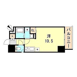 SDグランツ神戸大開通 8階ワンルームの間取り