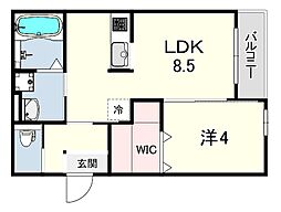 （仮称）明石市大観町PJ1 3階1LDKの間取り