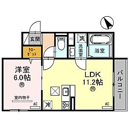 D-ROOM国芳 1階1LDKの間取り