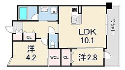 GENOVIA神戸新開地駅前 1SLDKの間取図画像