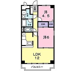 サニータウン 1 3階2LDKの間取り