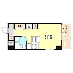 ラ・パルフェ・ド・ファシリテ 3階ワンルームの間取り