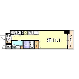 レジディア神戸磯上 ワンルームの間取図画像