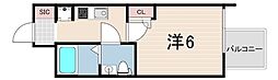 セレニテ神戸ミラク 1Kの間取図画像