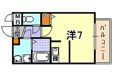 ラナップスクエア神戸県庁前 1Kの間取図画像