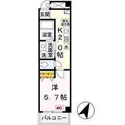 マグノリアパレス 1Kの間取図画像