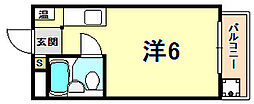 神榮ハイツ ワンルームの間取図画像