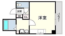 ダイアパレス新神戸 ワンルームの間取図画像