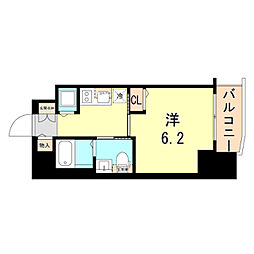 ファーストフィオーレ神戸元町 1Kの間取図画像