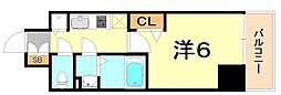 プレサンス三宮エレガンシア 1Kの間取図画像