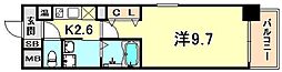 アドバンス三宮3リンクス 1Kの間取図画像