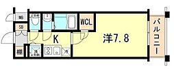 エスプレイス神戸ハーバーランド 1Kの間取図画像