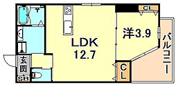 STELLALUCE北野坂 1LDKの間取図画像