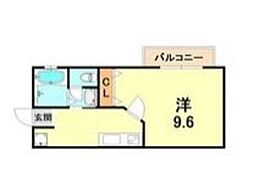 ハイツ 1DKの間取図画像