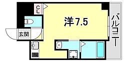 MJC神戸ブレイヴ 1Kの間取図画像