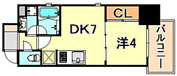 アーバネックスみなと元町 1DKの間取図画像