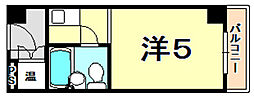 カサベラエステ三宮 ワンルームの間取図画像