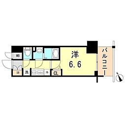 プレサンスTHE神戸 1Kの間取図画像