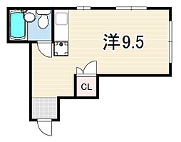 アーバン・ヴィレッジ篠原本町 ワンルームの間取図画像