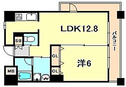 アーバネックス神戸駅前 1LDKの間取図画像