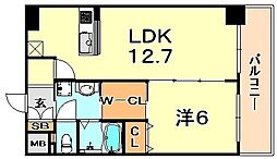 アドバンス神戸グルーヴ 1LDKの間取図画像