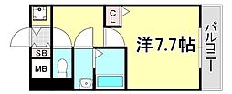 レジデンス神戸レガーロ 1Kの間取図画像