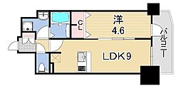 プレサンスTHE神戸 1LDKの間取図画像