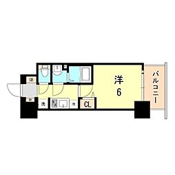 ファステート神戸ハーバーランド 1Kの間取図画像